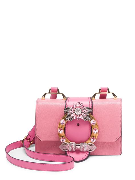 miu miu pink crystal bag